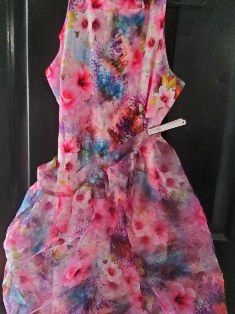 NY&Company Floral Pink Multi-Color Sleeveless Dress Sz M